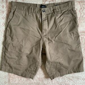 RVCA Men's Brown Flat Front Shorts - the weekend chino